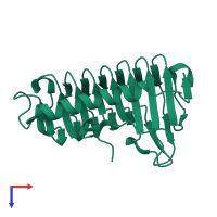 PDB entry 4nu2 coloured by chain, top view.