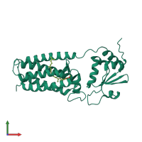 Monomeric assembly 1 of PDB entry 4nv2 coloured by chemically distinct molecules, front view.