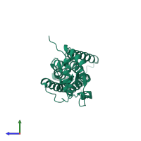 Vitamin K epoxide reductase homolog in PDB entry 4nv2, assembly 1, side view.