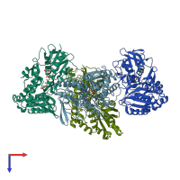 PDB entry 4nwz coloured by chain, top view.