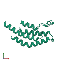 Monomeric assembly 2 of PDB entry 4nxj coloured by chemically distinct molecules, front view.