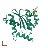 PDB entry 4o5b coloured by chain, front view.