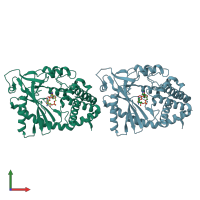 PDB entry 4o67 coloured by chain, front view.