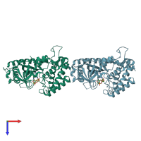 PDB entry 4o67 coloured by chain, top view.