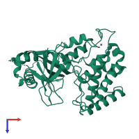 PDB entry 4o68 coloured by chain, top view.