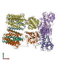 PDB entry 4o9u coloured by chain, front view.