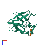 PDB entry 4oeg coloured by chain, top view.