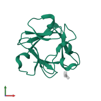 Fibroblast growth factor 2 in PDB entry 4oeg, assembly 1, front view.