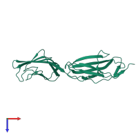 Monomeric assembly 1 of PDB entry 4of5 coloured by chemically distinct molecules, top view.