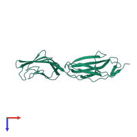 Advanced glycosylation end product-specific receptor in PDB entry 4of5, assembly 1, top view.