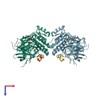 PDB entry 4oi4 coloured by chain, top view.