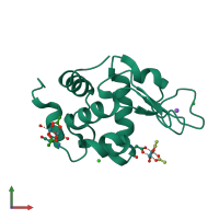 PDB entry 4ooo coloured by chain, front view.