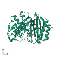 PDB entry 4oqi coloured by chain, front view.