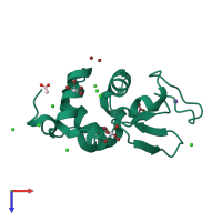 PDB entry 4owh coloured by chain, top view.