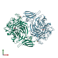 PDB entry 4p06 coloured by chain, front view.