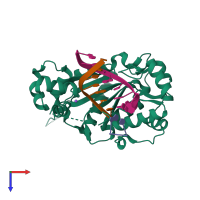 PDB entry 4p4p coloured by chain, top view.