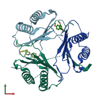 PDB entry 4p7s coloured by chain, front view.