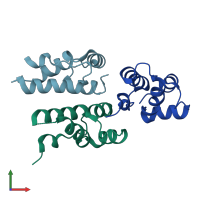 PDB entry 4ph1 coloured by chain, front view.