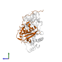 Gelsolin in PDB entry 4pkg, assembly 1, side view.