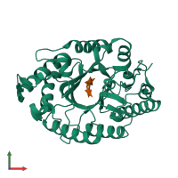 PDB entry 4pmd coloured by chain, front view.