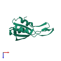 Monomeric assembly 4 of PDB entry 4pol coloured by chemically distinct molecules, top view.