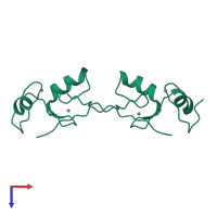 Homo dimeric assembly 1 of PDB entry 4ppe coloured by chemically distinct molecules, top view.