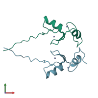 PDB entry 4ppe coloured by chain, front view.