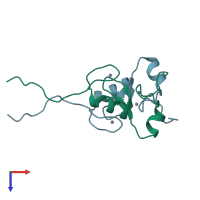 PDB entry 4ppe coloured by chain, top view.