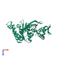 PDB entry 4ppn coloured by chain, top view.