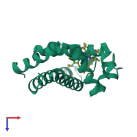 PDB entry 4pqb coloured by chain, top view.