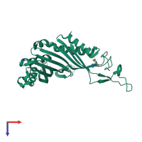 PDB entry 4pr8 coloured by chain, top view.