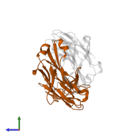 Ig-like domain-containing protein in PDB entry 4pub, assembly 1, side view.