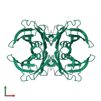 Transthyretin in PDB entry 4pwi, assembly 1, front view.