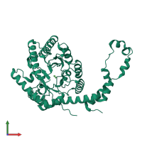 PDB entry 4qdw coloured by chain, front view.