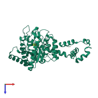 PDB entry 4qe5 coloured by chain, top view.