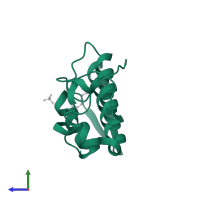 Basic phospholipase A2 VRV-PL-VIIIa in PDB entry 4qf8, assembly 1, side view.