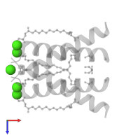 CALCIUM ION in PDB entry 4qkm, assembly 1, top view.