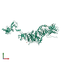 PDB entry 4qnl coloured by chain, front view.