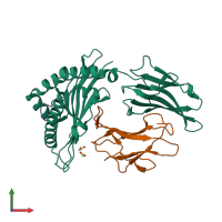 Hetero trimeric assembly 1 of PDB entry 4qru coloured by chemically distinct molecules, front view.