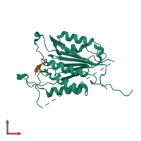 PDB entry 4qu0 coloured by chain, front view.