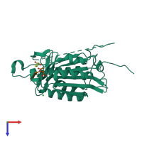 PDB entry 4qu8 coloured by chain, top view.