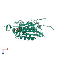 PDB entry 4qu9 coloured by chain, top view.
