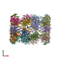 PDB entry 4qw3 coloured by chain, front view.