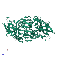 Stimulator of interferon genes protein in PDB entry 4qxr, assembly 1, top view.