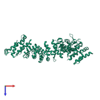 PDB entry 4r0z coloured by chain, top view.