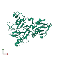 PDB entry 4r1b coloured by chain, front view.