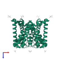 Potassium channel domain-containing protein in PDB entry 4r50, assembly 2, top view.