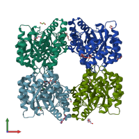 PDB entry 4r53 coloured by chain, front view.