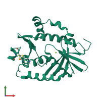 PDB entry 4r5q coloured by chain, front view.