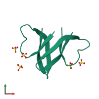 Homo dimeric assembly 1 of PDB entry 4rbw coloured by chemically distinct molecules, front view.